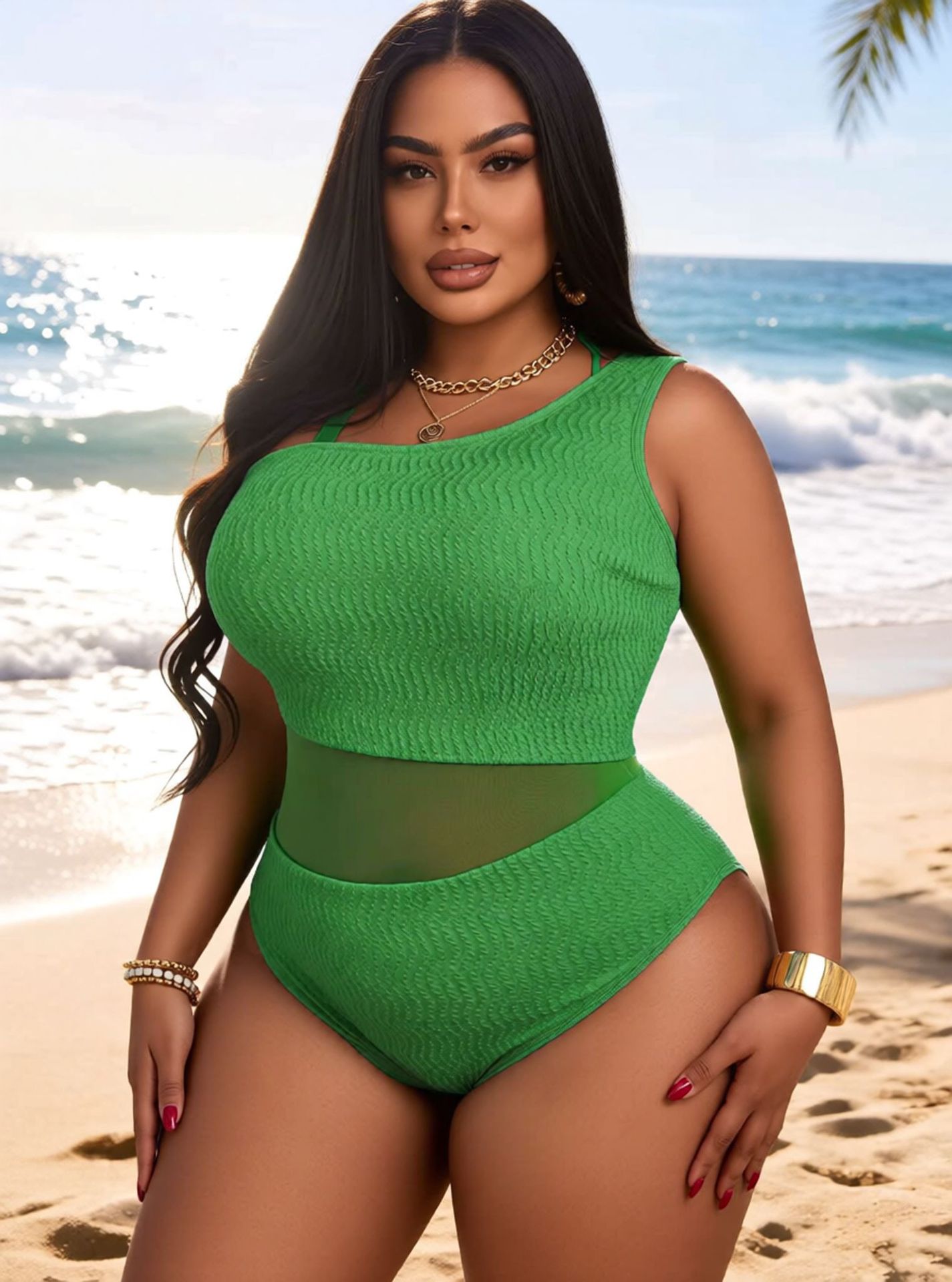Maillot une pièce mesh gainant