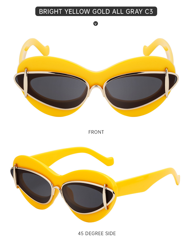 Trendy cat-eye sunglasses — styled look