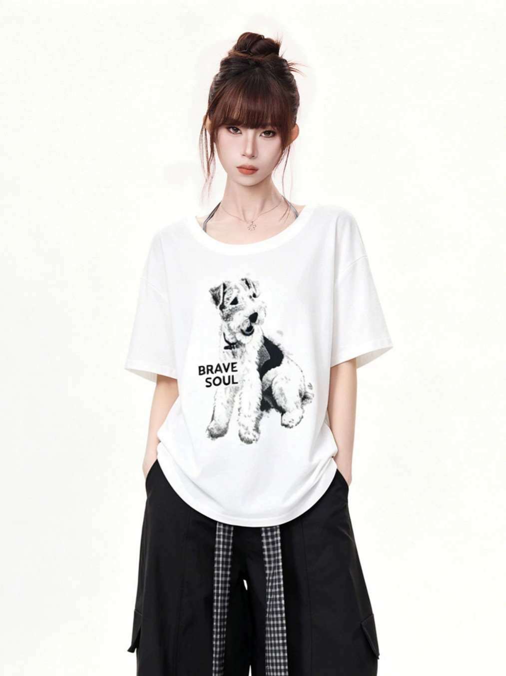Animal print top front view