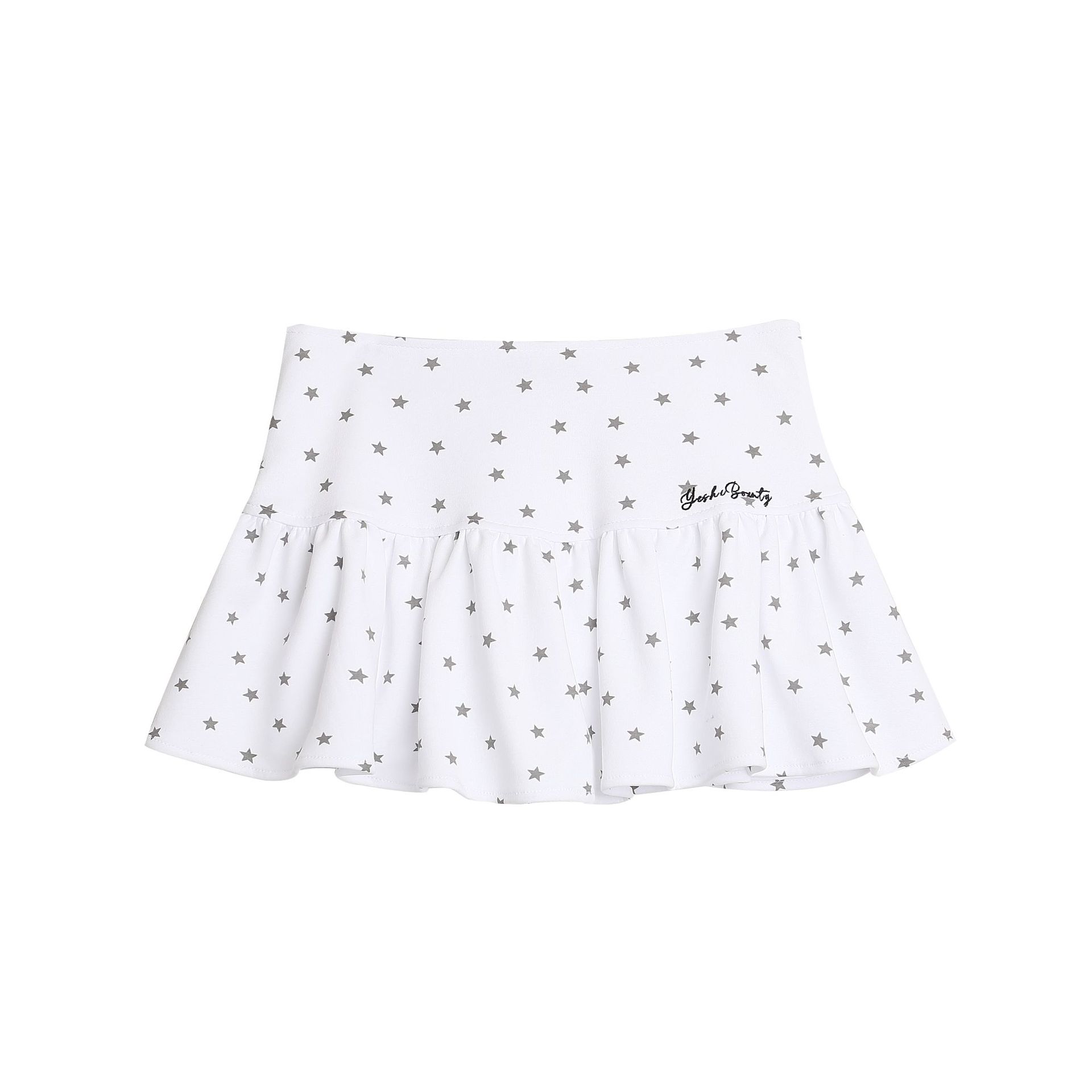 High-Waisted Gray Polka Dot Anti-See-Through A-Line Skirt
