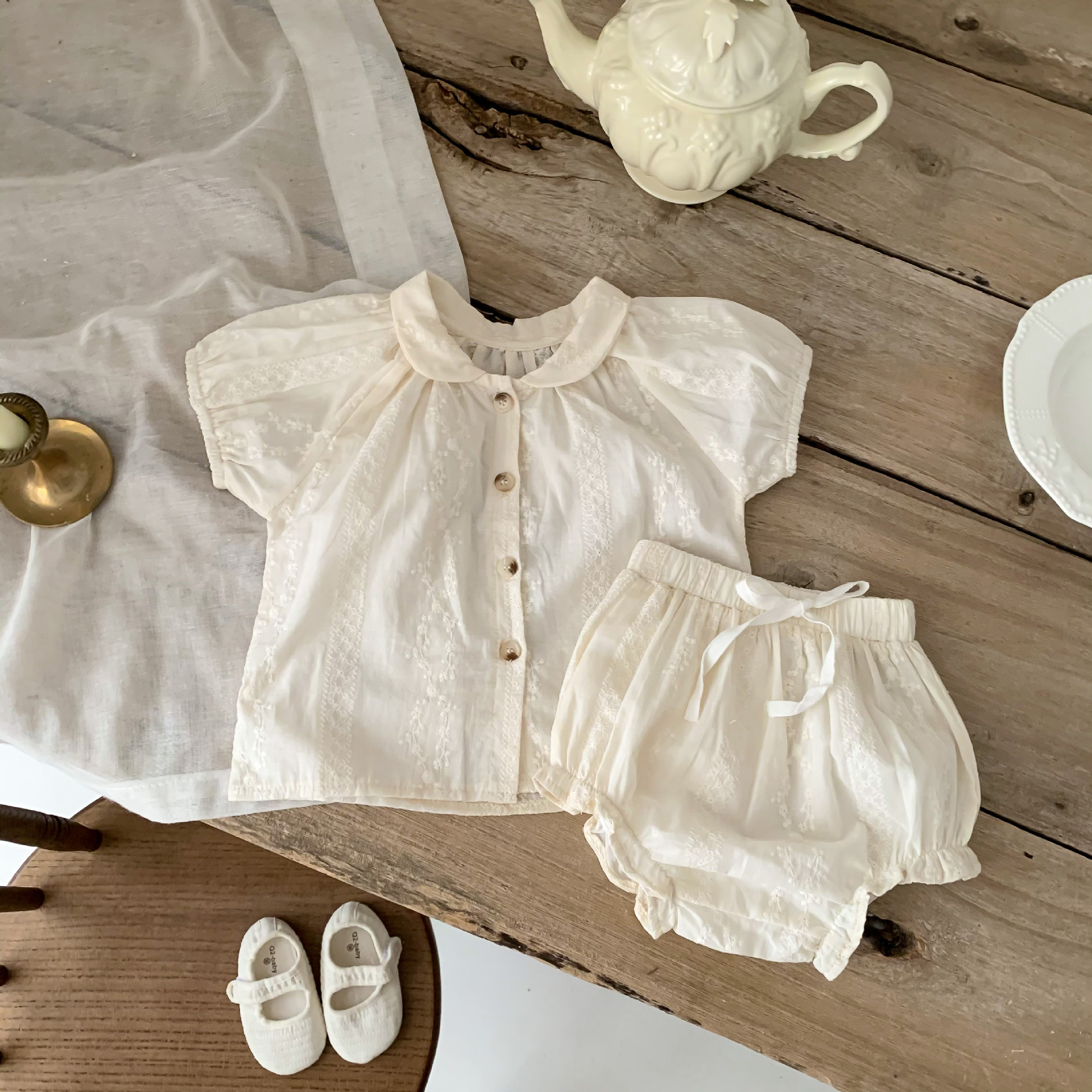 Cute Baby Girl Short Sleeve Romper Set Chic Fashion Summer Outfit for Infants