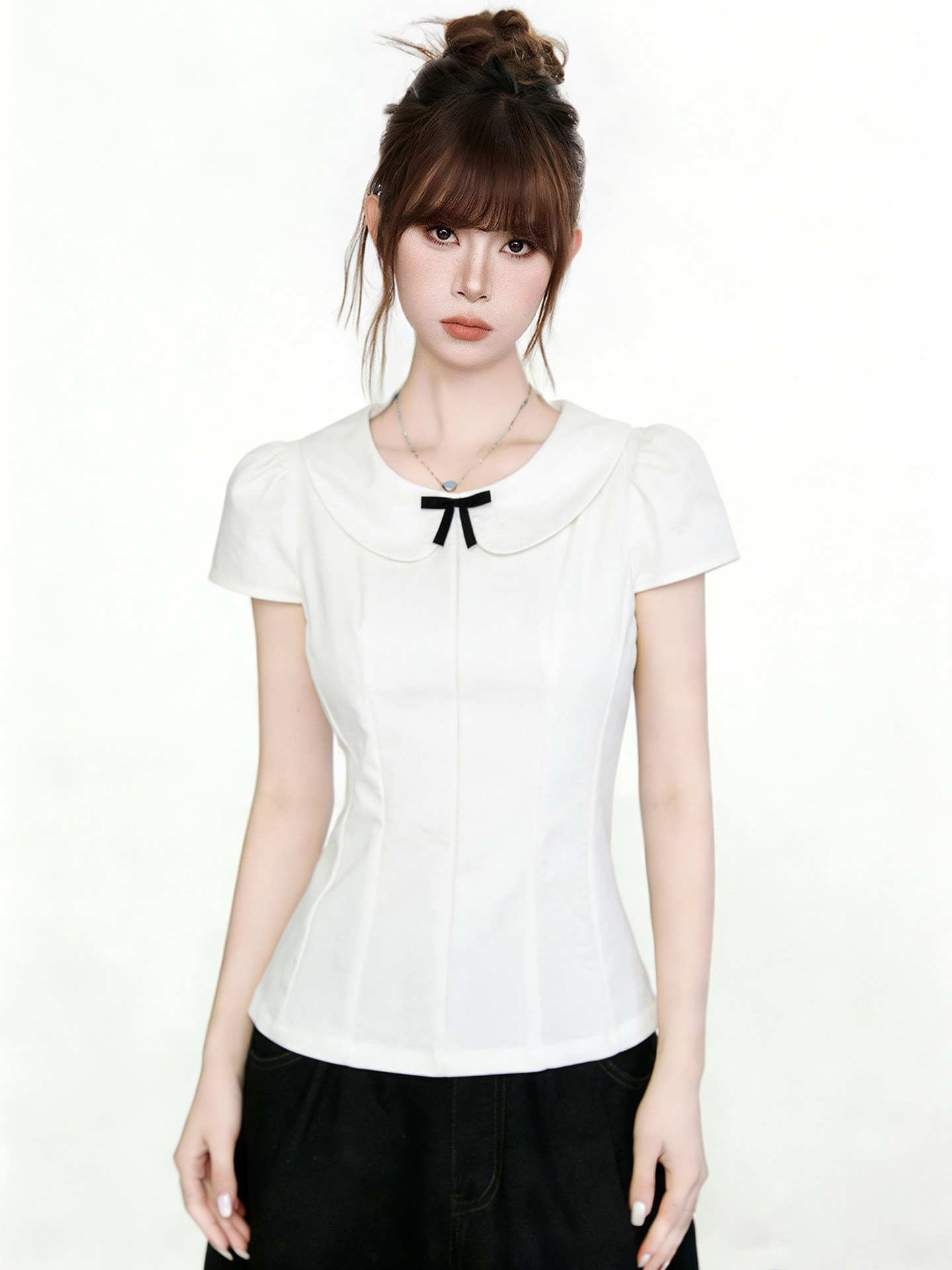 Spicy Style Bow Peter Pan Collar Tee – view 2