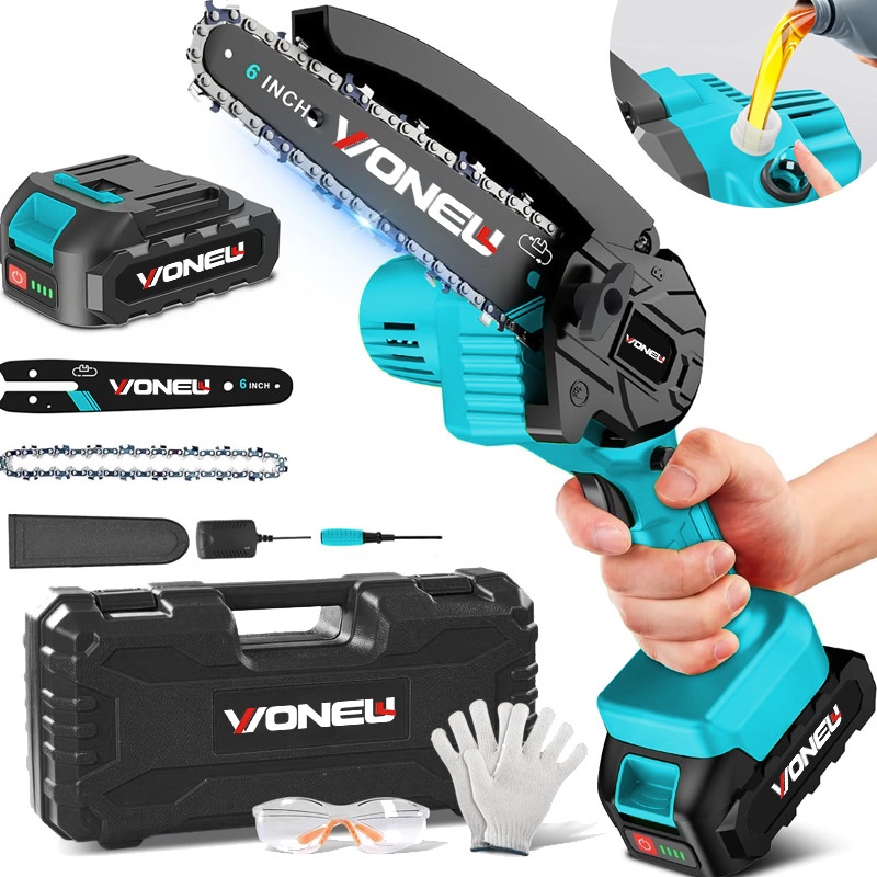 Powerful Cordless 6-Inch Mini Electric Saw for Home Wood Cutting, Rechargeable High-Power Outdoor