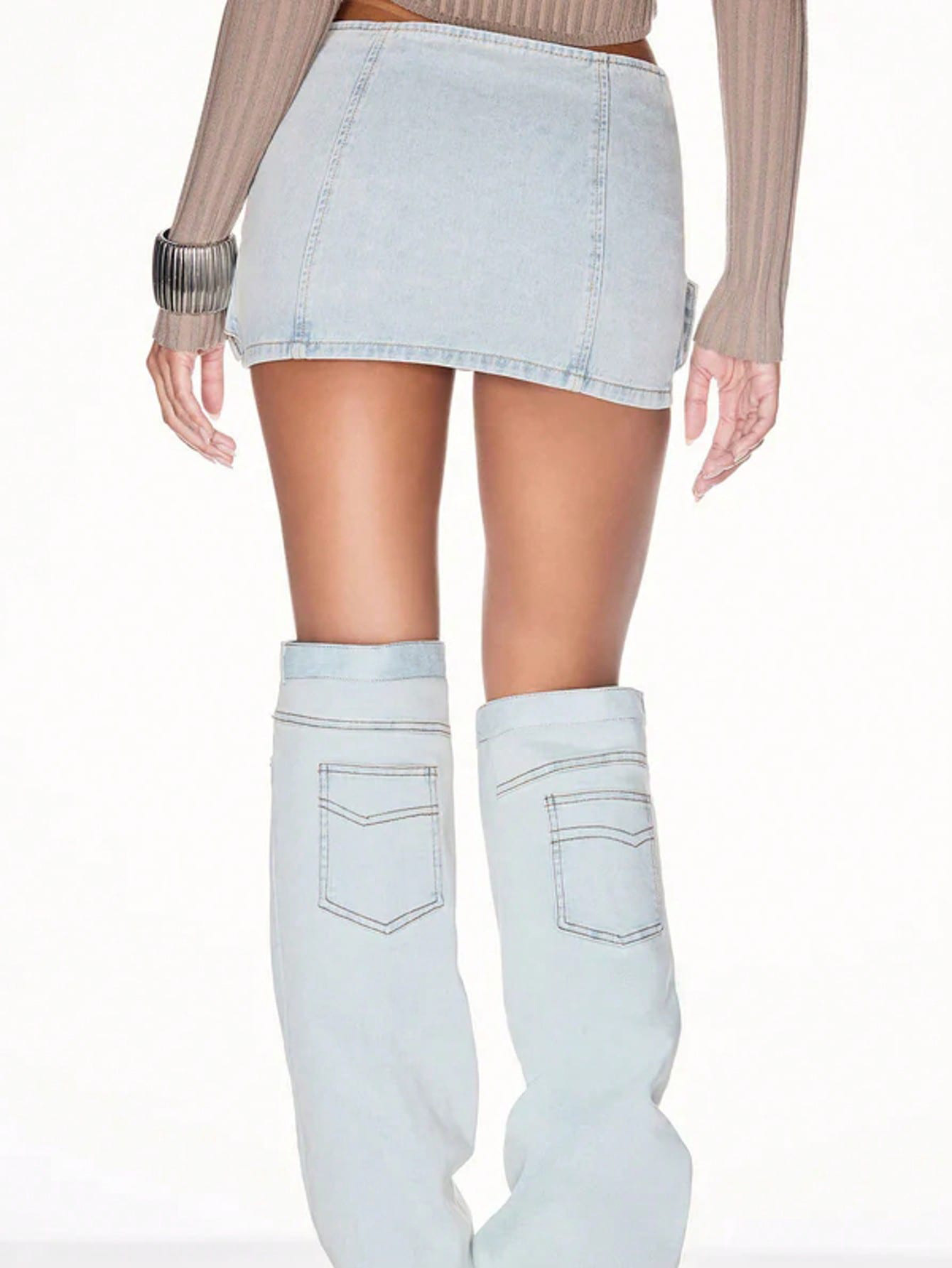 Women's Light Blue Denim Mini Skirt – Outfit Styling