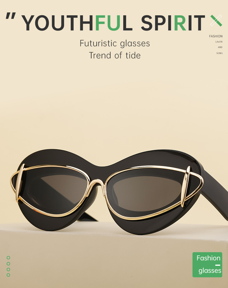 Women's Y2K sunglasses — multiple angles