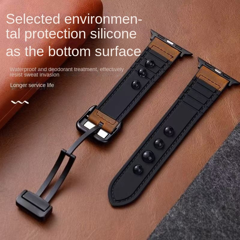 Apple Watch Silicone Strap with Magnetic Buckle (Crazy Horse Texture) 3