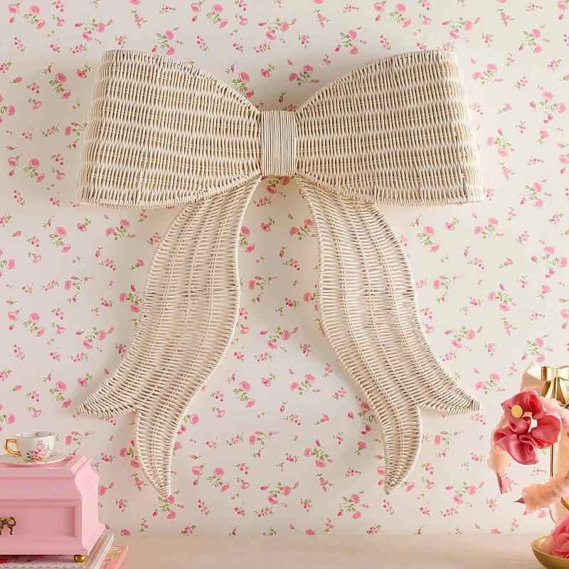 Nordic Rattan Butterfly Decorative Hanging Ornament, Handmade Woven Rattan, Cute Decoration for