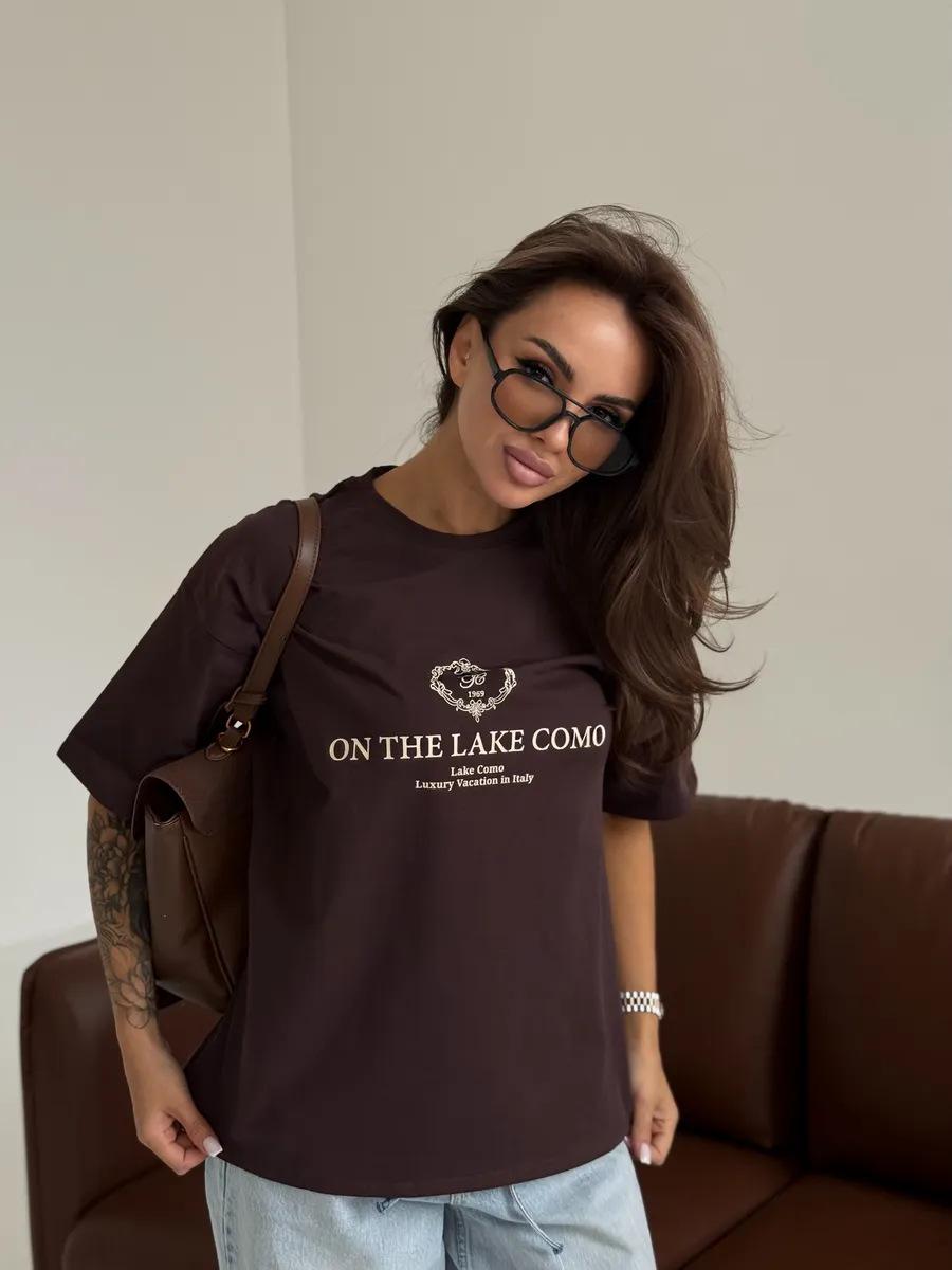 Letter Print Short Sleeve Top – side view