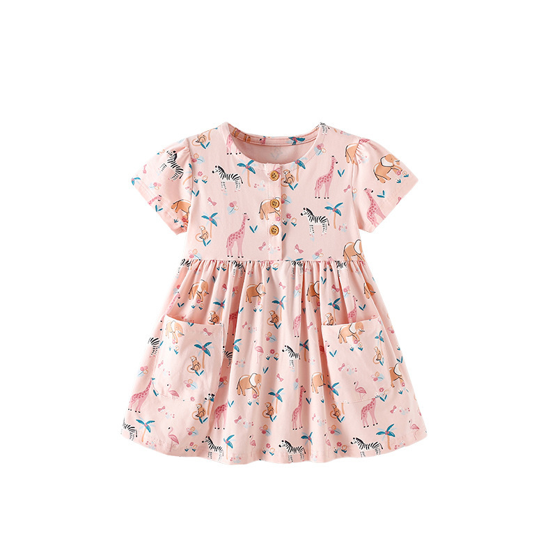 Animal patterned short sleeved dress