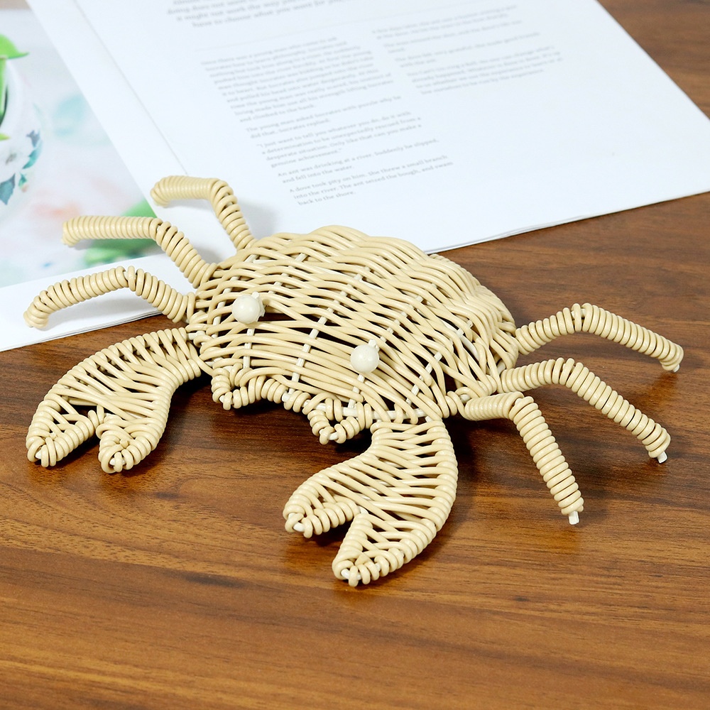 Ocean Series Handmade Rattan Wall Hanging Decor - Seahorse, Crab, Tropical Fish, Handwoven Rattan