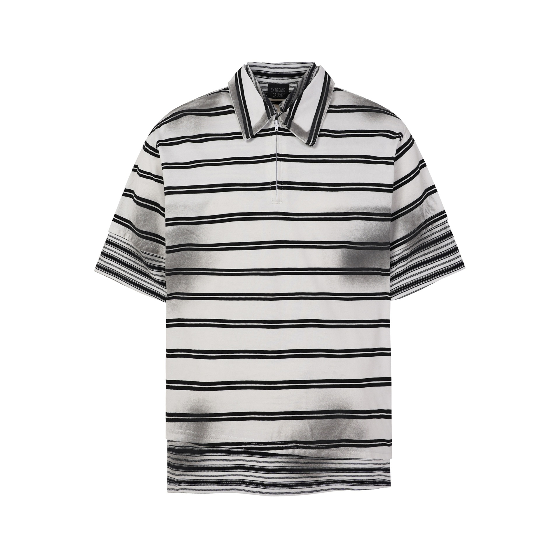 Gradient blend striped short sleeved shirt