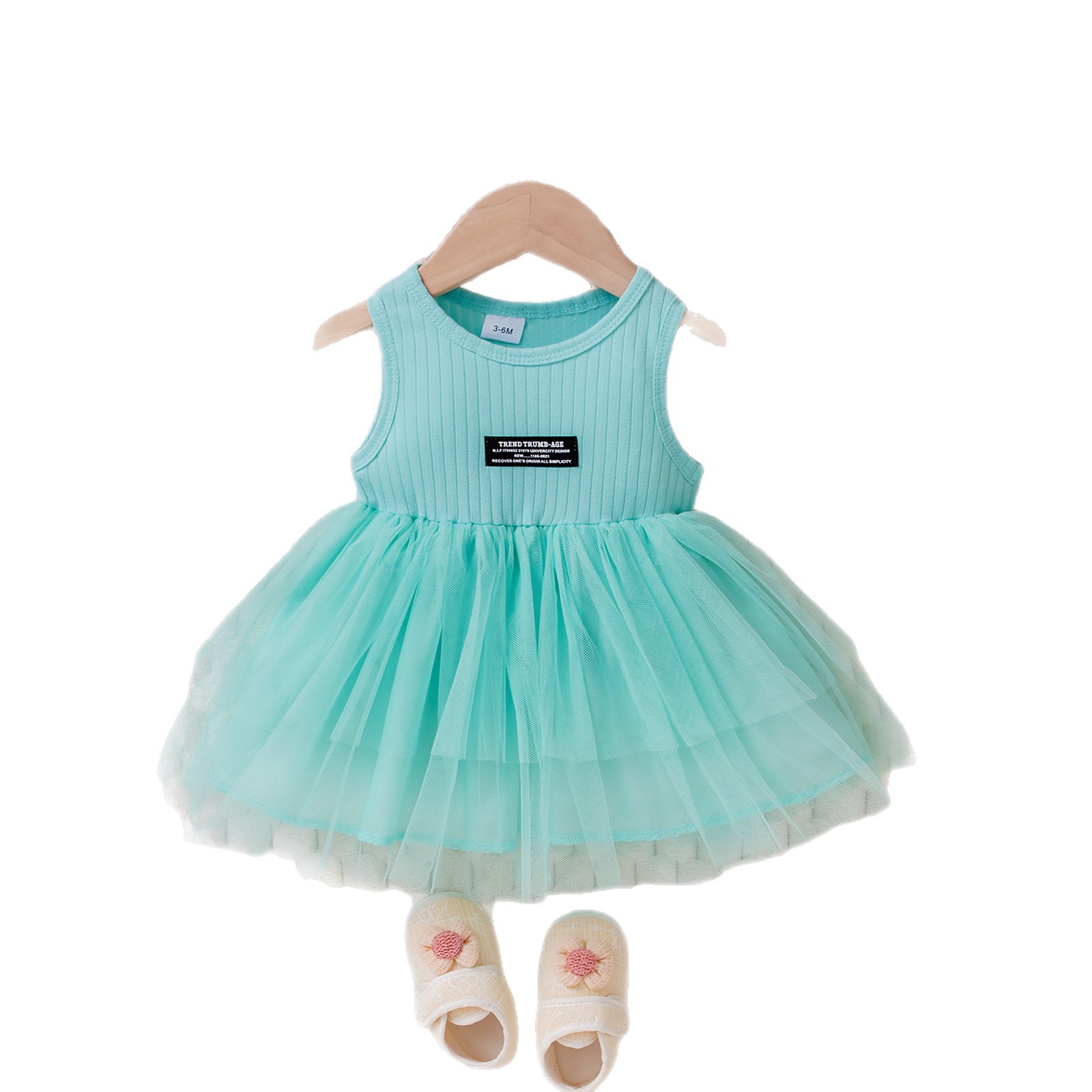 Solid color sleeveless mesh dress