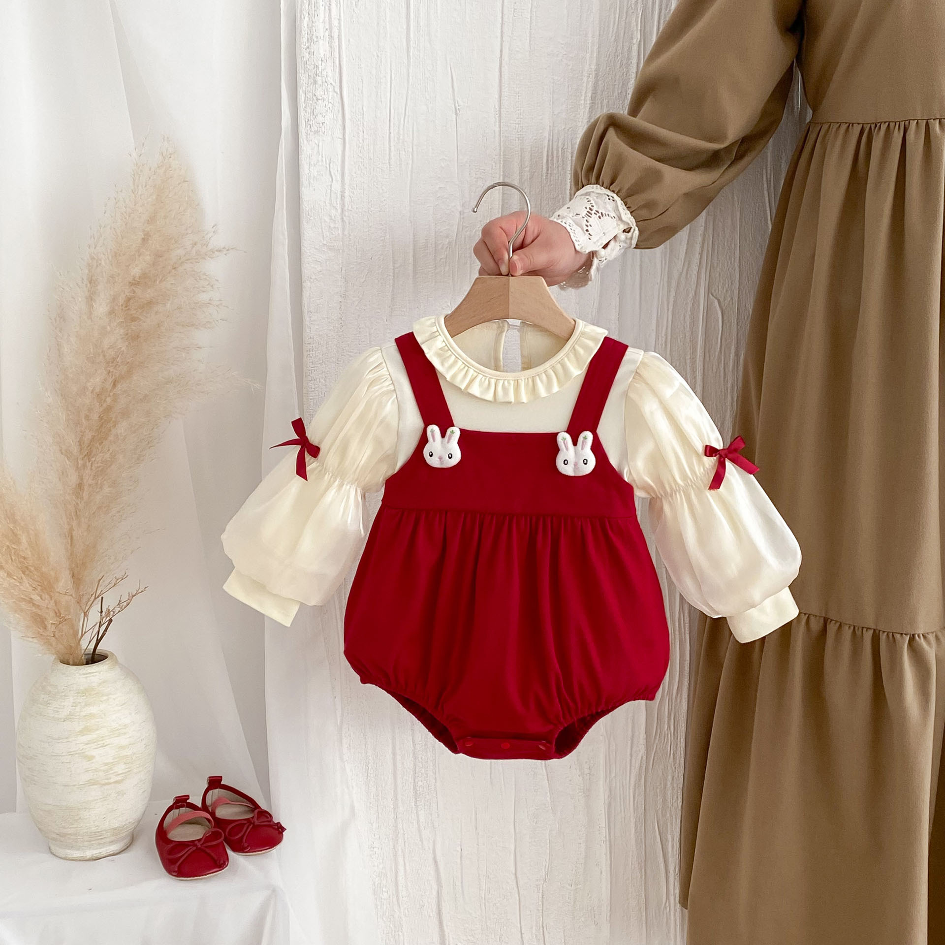 Baby Clothes Spring Autumn Girls Princess Romper Newborn Baby Bodysuit 100 Days Outfit Cotton