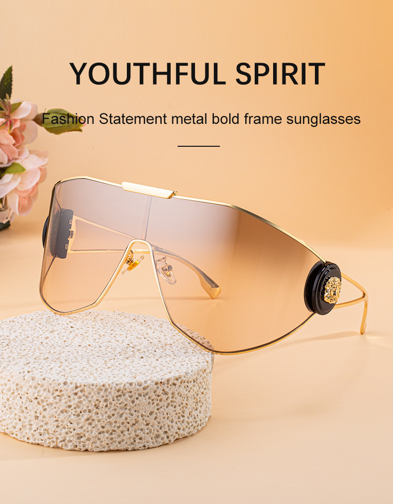 Women's full-frame sports sunglasses — detail shot