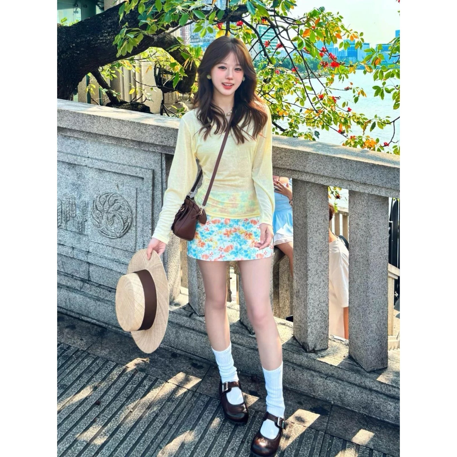 Beach Outfit Floral Two-Piece Dress Style Swimwear for Women