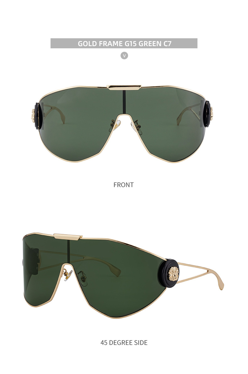 Full-frame women's sunglasses — worn outdoors