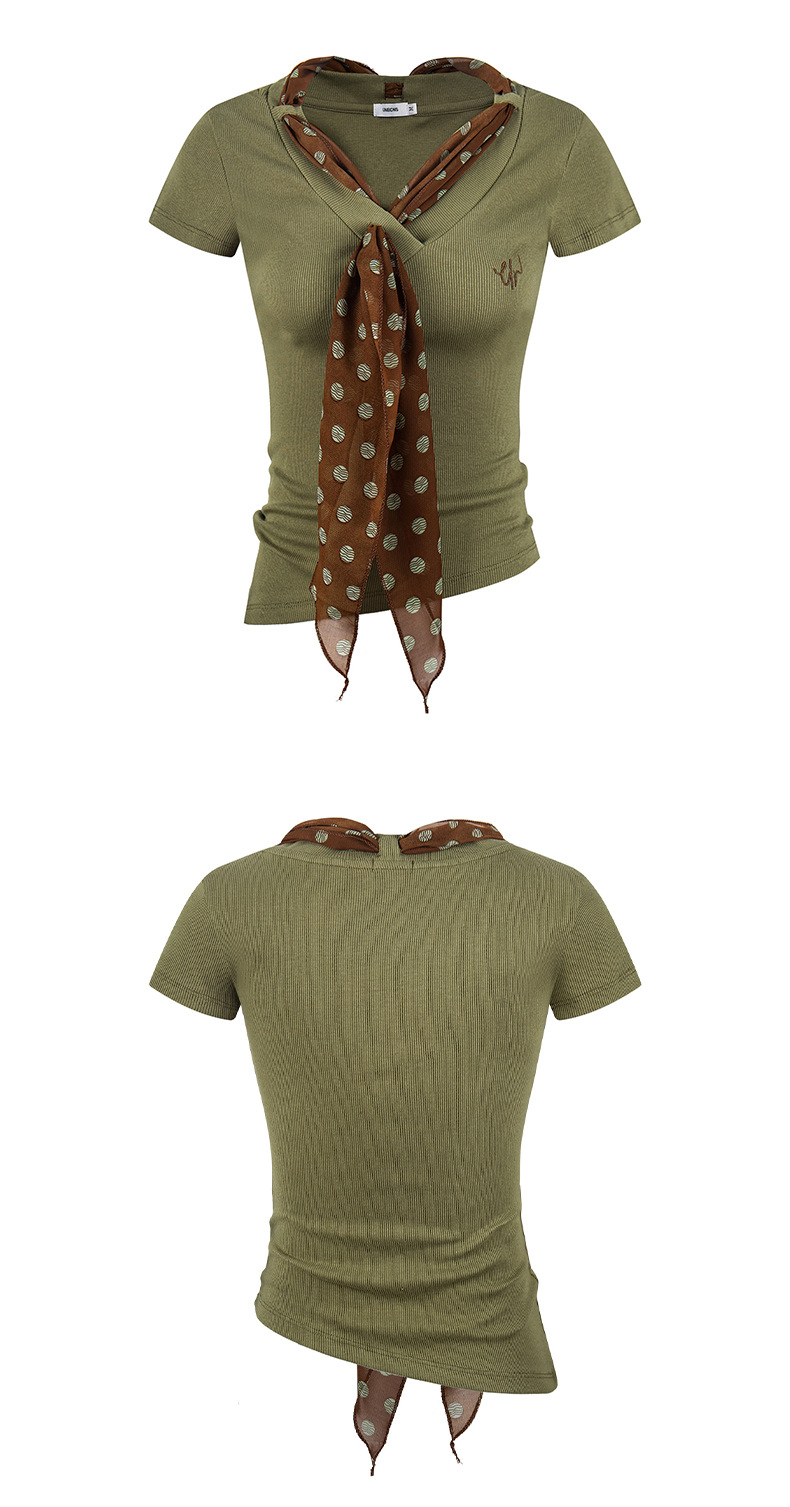 Embroidered cotton-blend T-shirt in yellow showing retro style