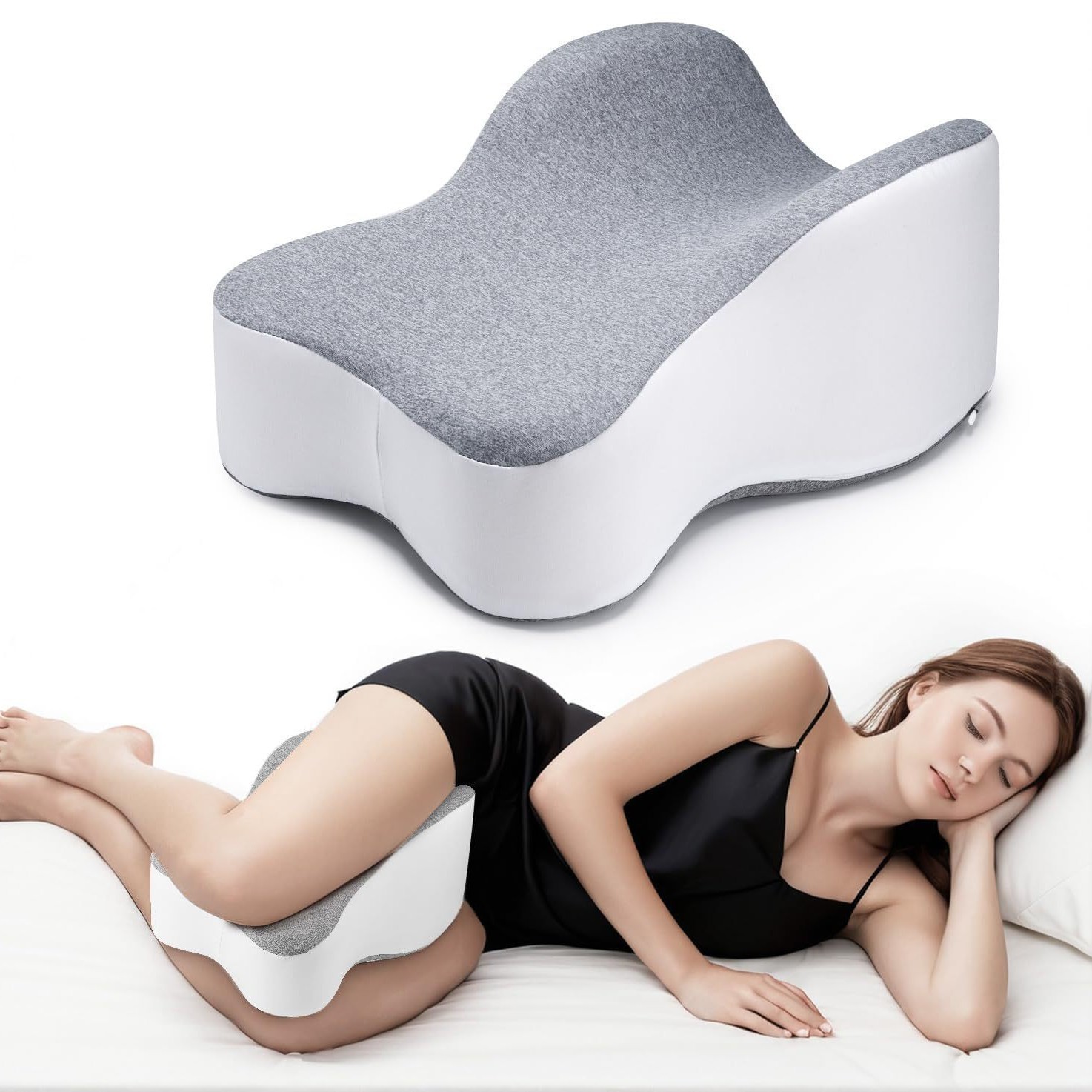 Butterfly-Shaped Memory Foam Leg Pillow for Side Sleepers, Pregnancy Pillow, Knee Body Support