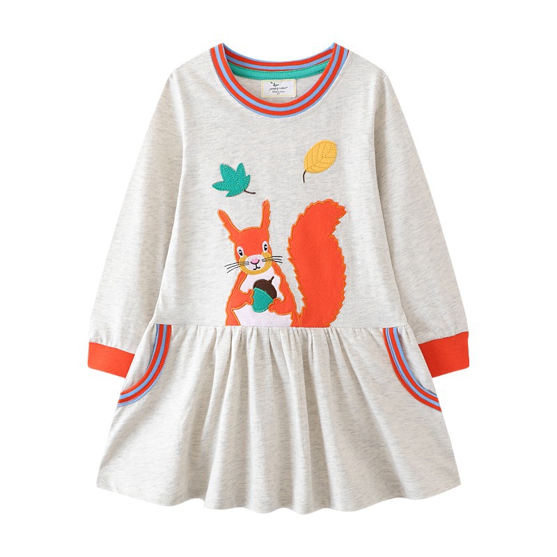 Style Girls' Dress Autumn New Princess Knitted Long Sleeve Dress