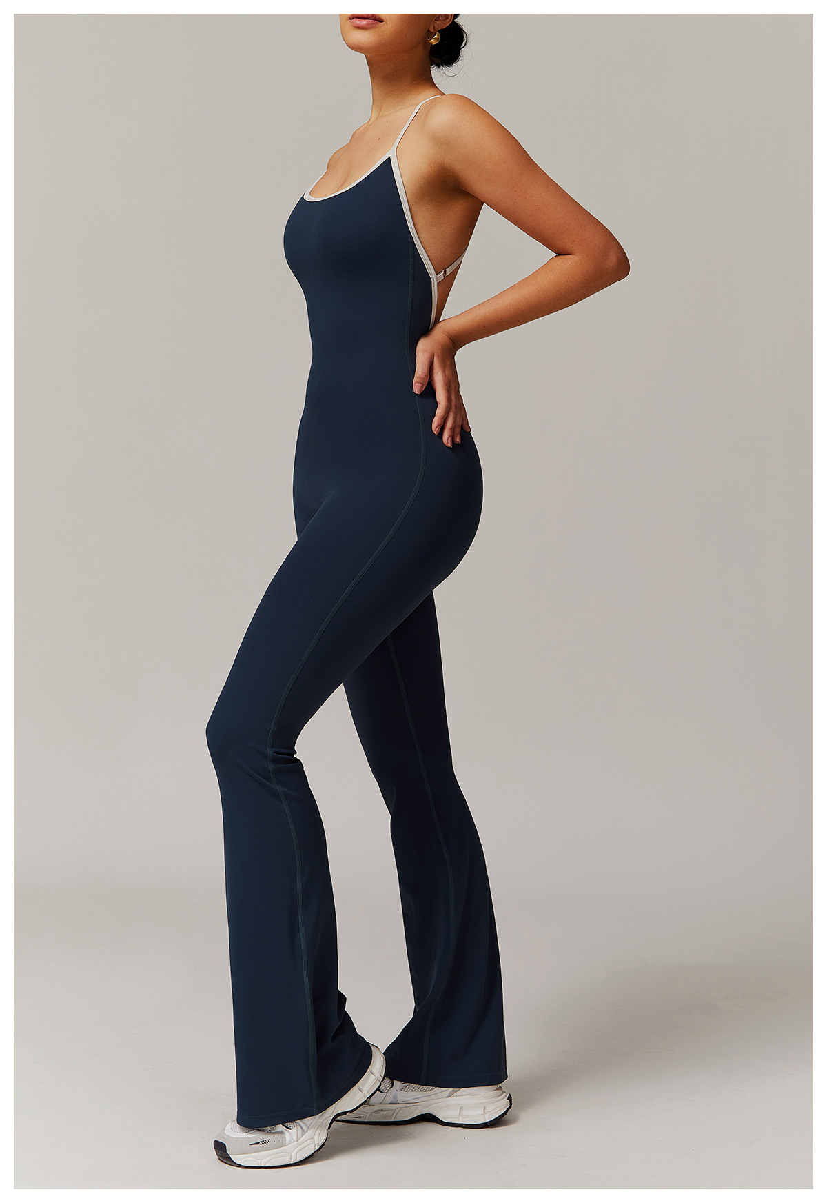 Women's Cross-Back Trumpet Jumpsuit – Badge Blue Sport Fashion