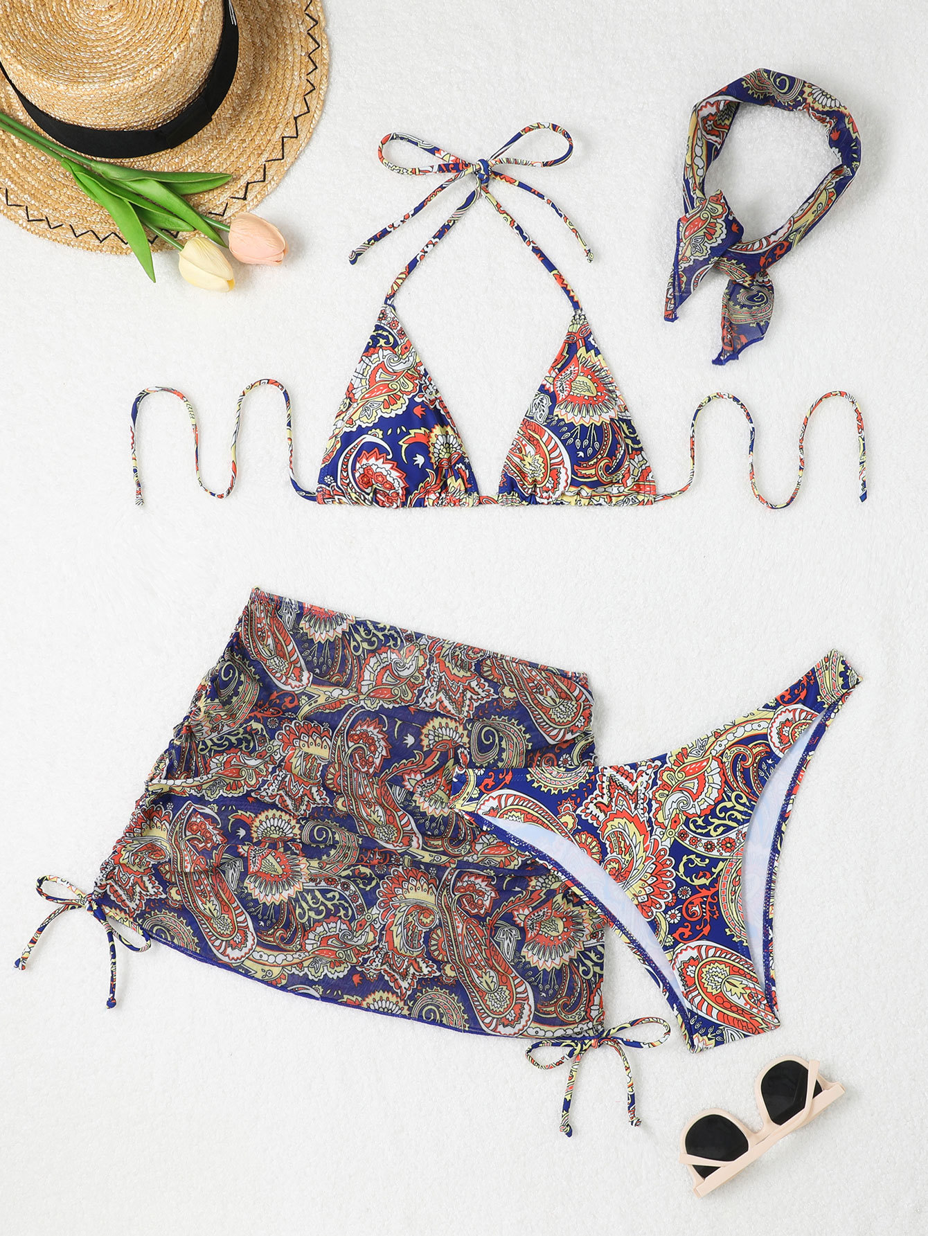 Bareback strap skirt bikini Bareback strap skirt bikini