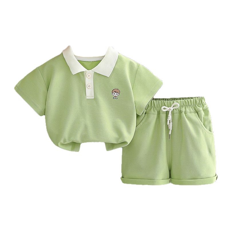 Collar short sleeved top set