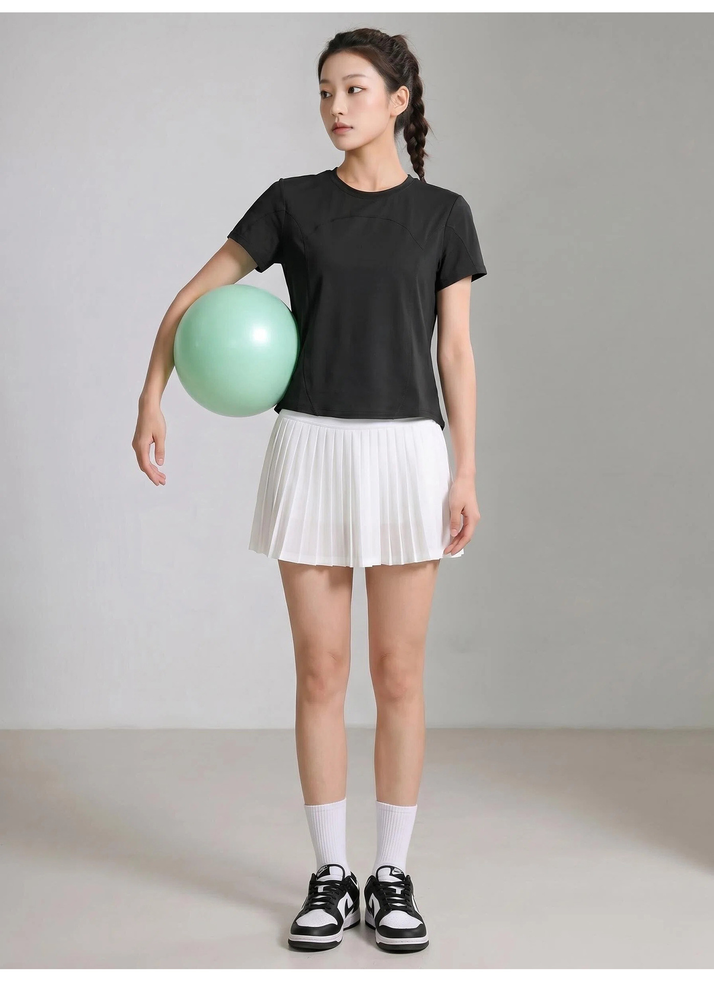 White quick-dry patchwork shirt