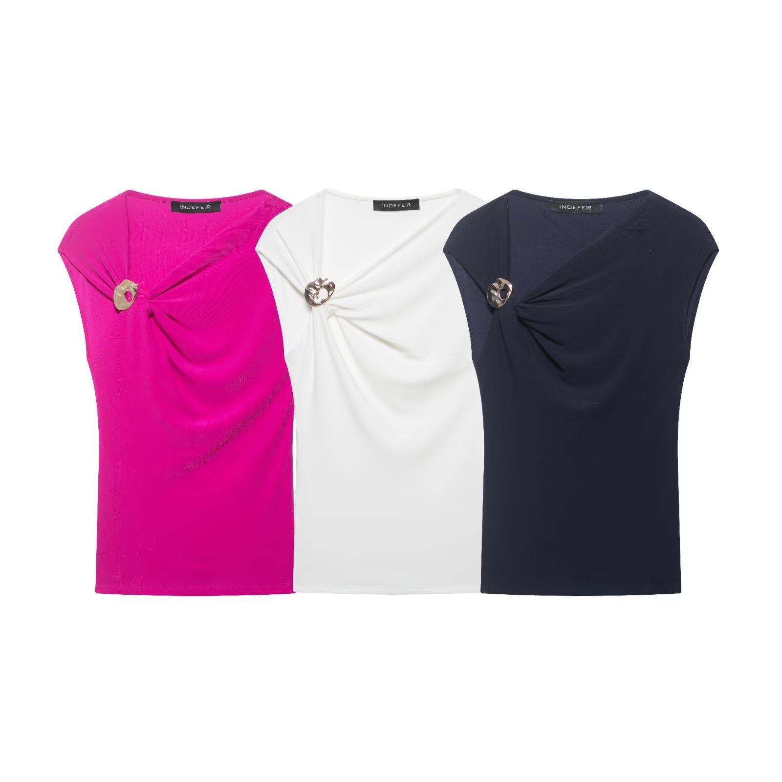 Asymmetric accessory pleated top