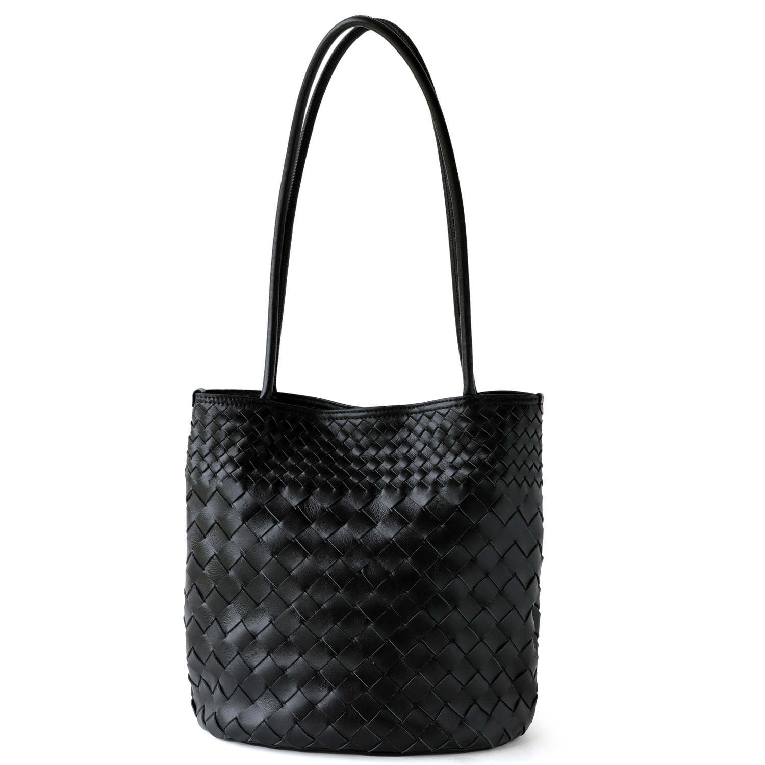 Woven bucket bag single shoulder women's bag