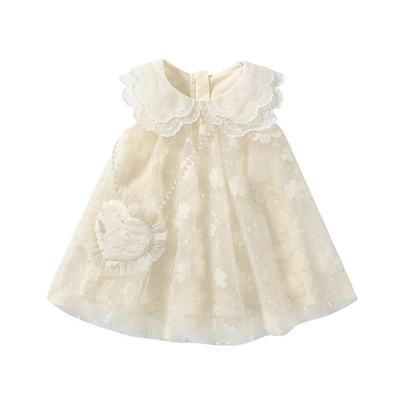 Round neck girls' dress