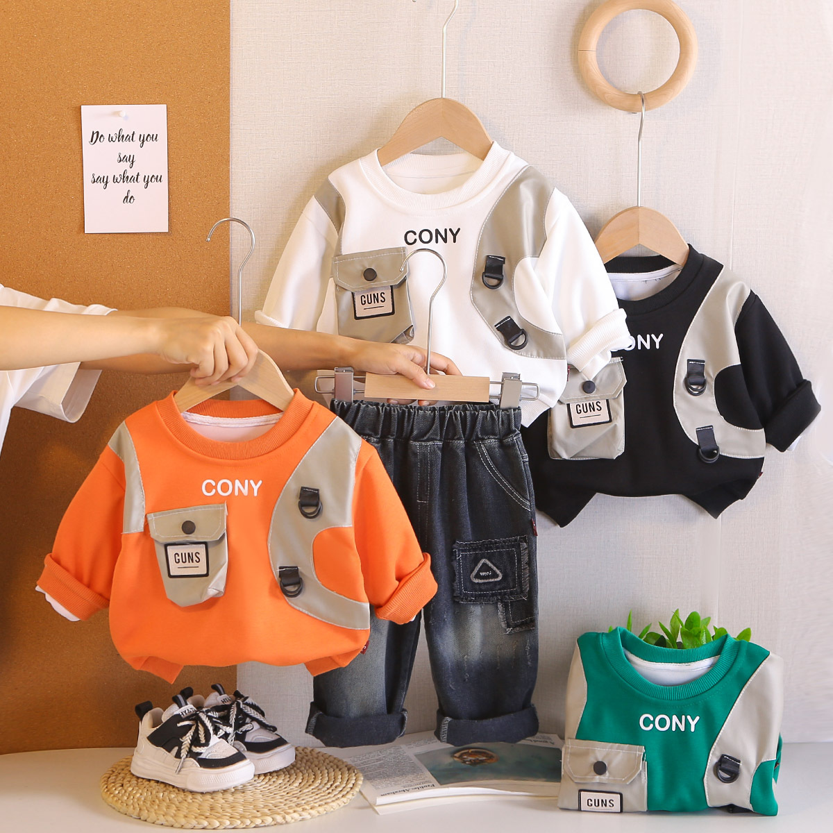 Sweatshirt casual clothes long sleeved two-piece set