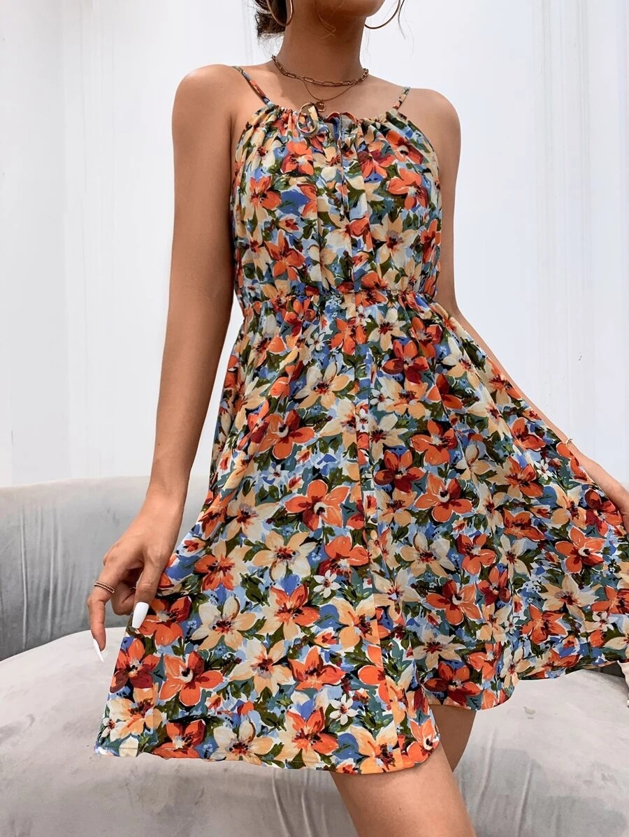 Floral midi dress size chart and measurement guide
