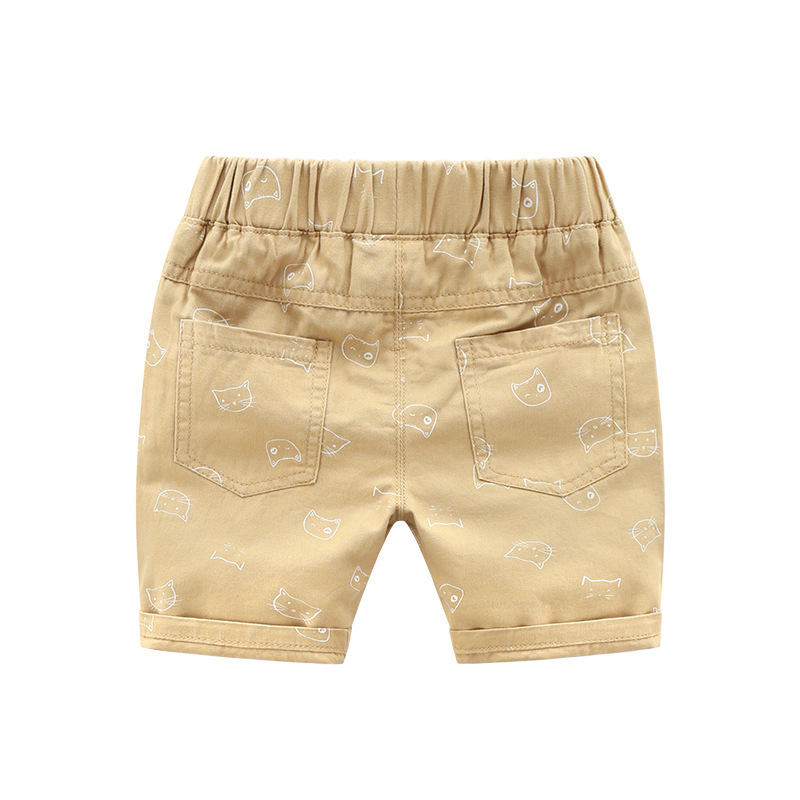 Casual Cotton Five-Pocket Shorts for Boys Trendy Mid-Length Pants for Kids