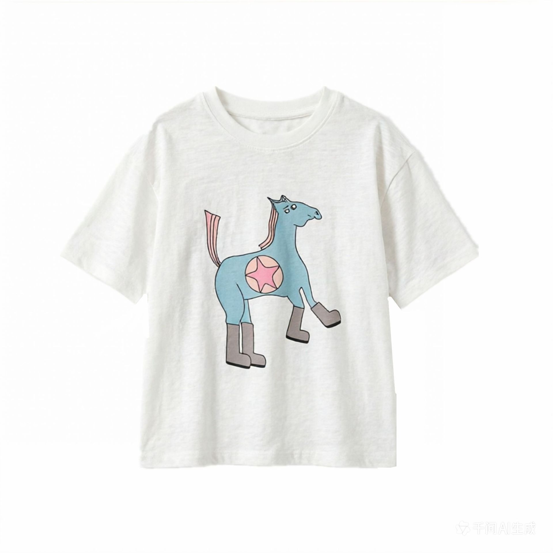 Round neck mid sleeve top