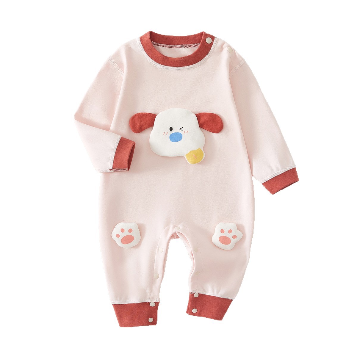 100 Days Pure Cotton Long Sleeve Romper, Cartoon Outfit for Outdoor Wear