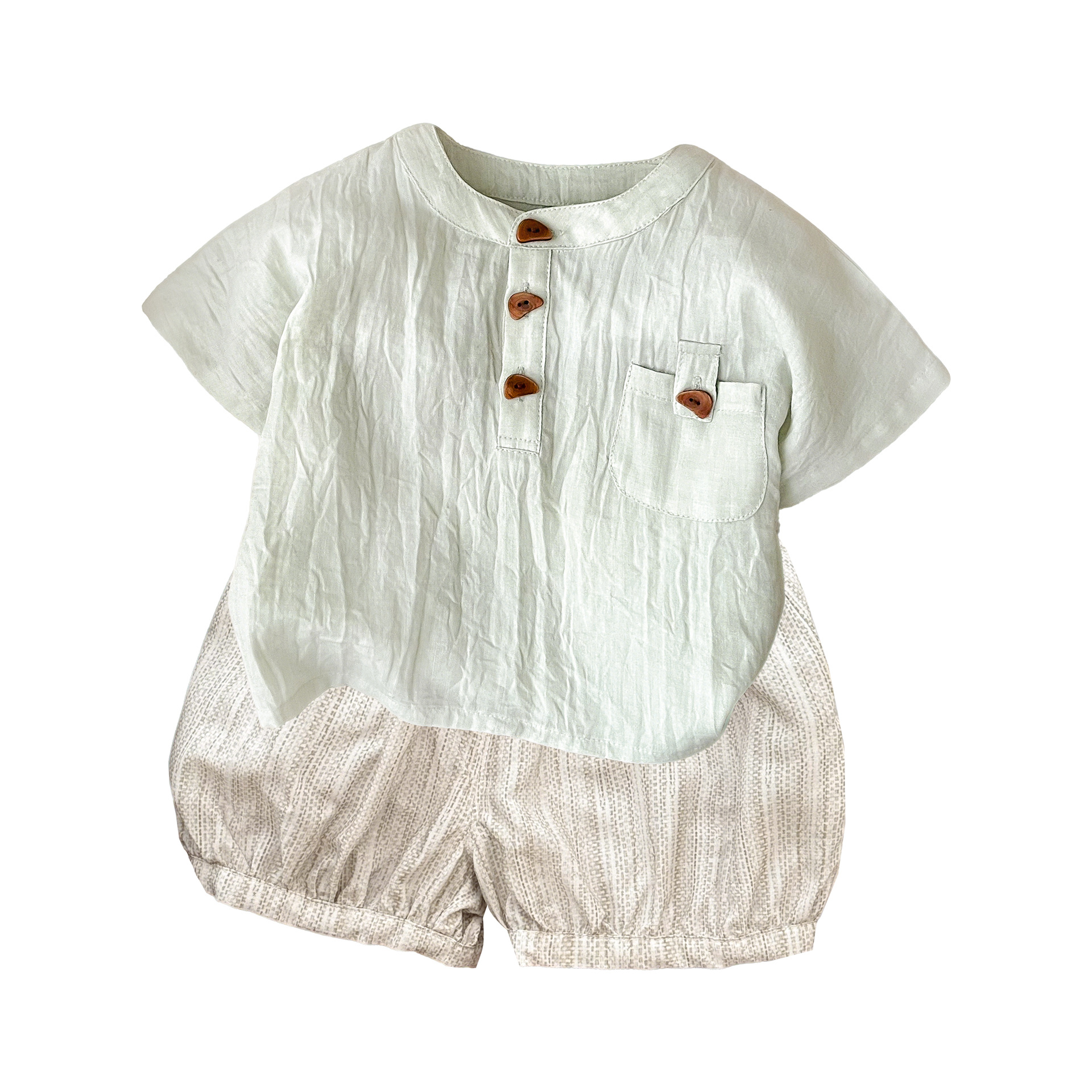 Summer Outfit Set, Lightweight and Breathable Short Sleeve T-Shirt, Casual Wear for Kids
