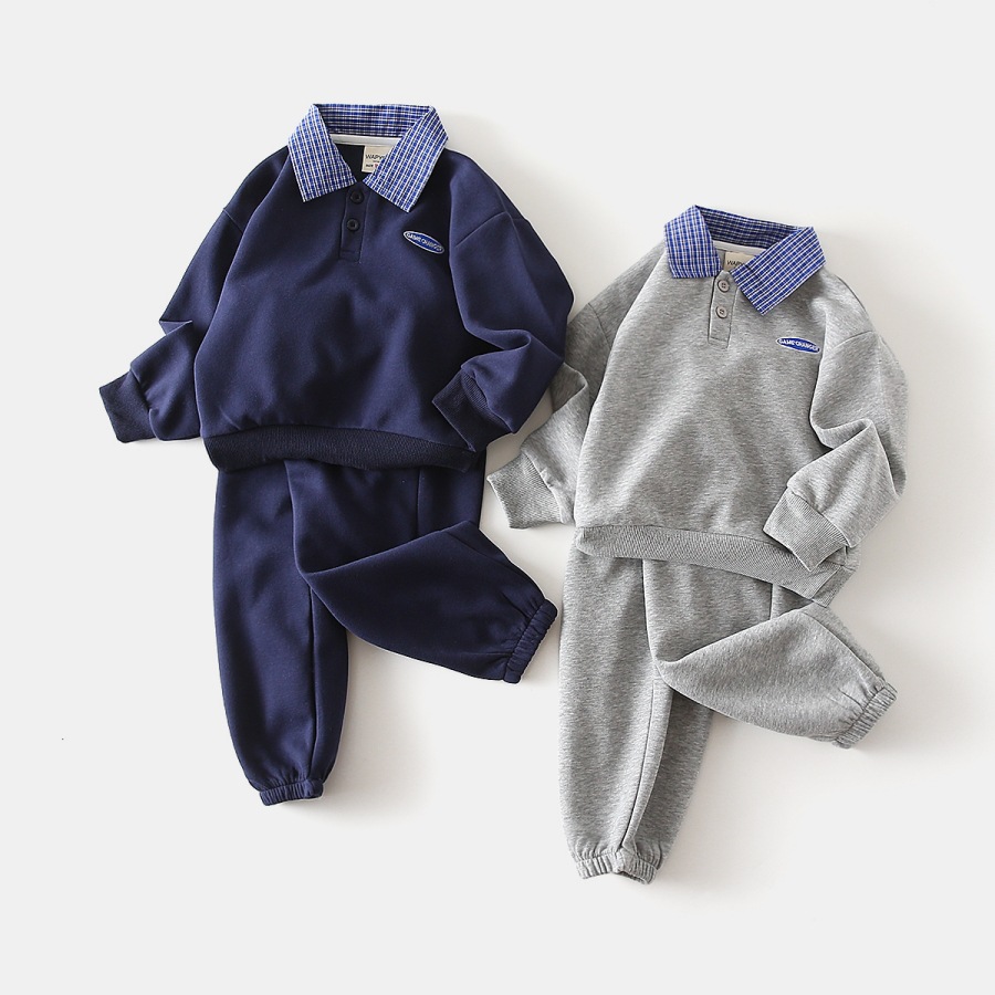 Boys' fake two-piece shirt set
