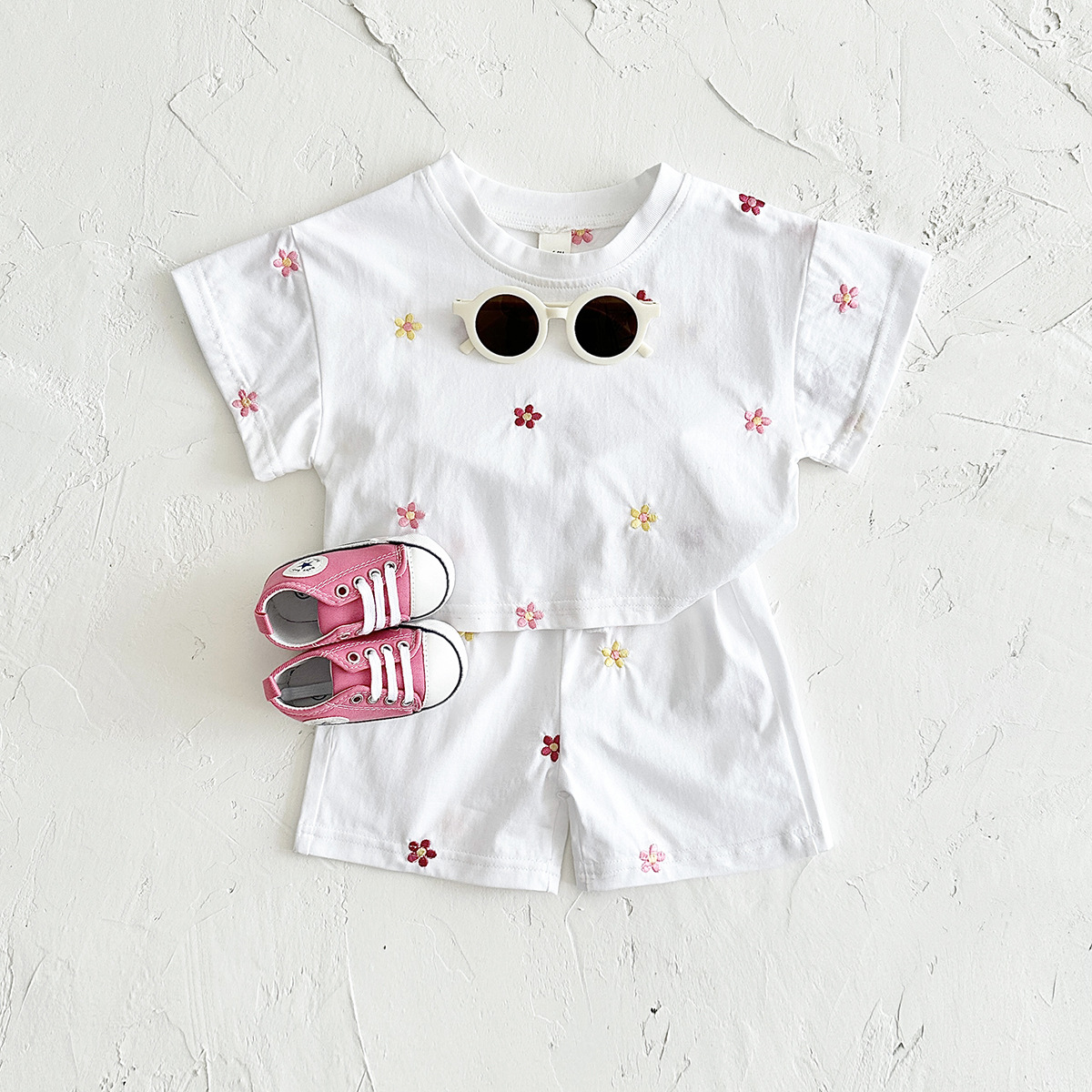 Summer floral T-shirt two-piece set