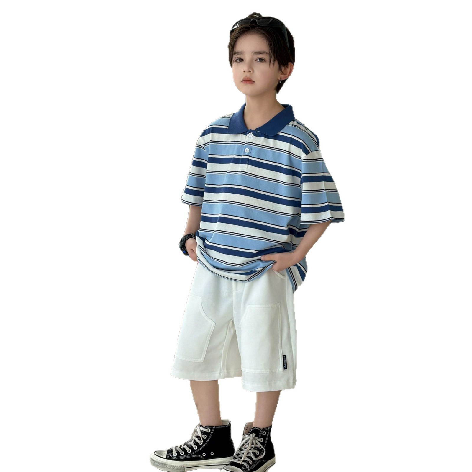 Children's pure cotton polo shirt