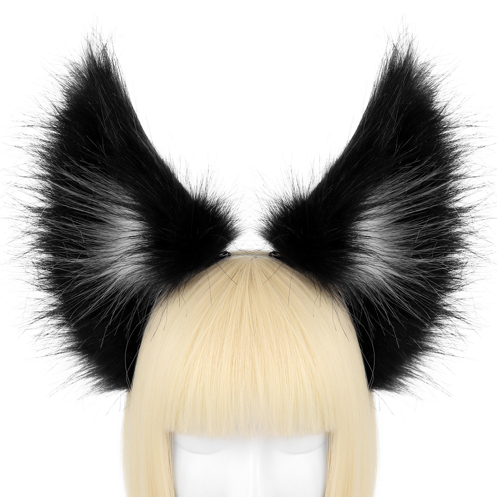 Faux Fur Cat Ears Headband Cute Large Cat Ear Hair Accessory Cosplay Convention Animal Ears Headband