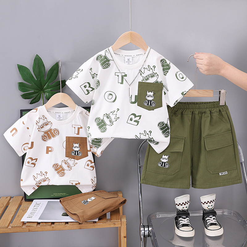 Summer round neck short sleeved two-piece set