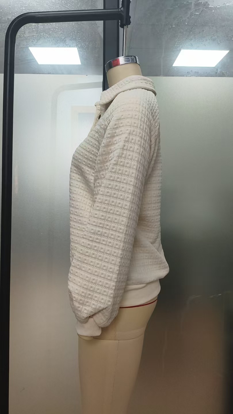 Women's loose fit collar top apricot – raglan sleeve long sleeve pullover