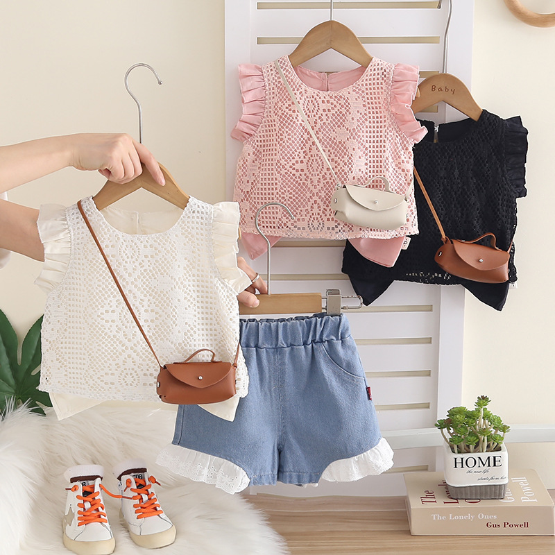 Summer Baby Girl Sleeveless Shorts Two Piece Set