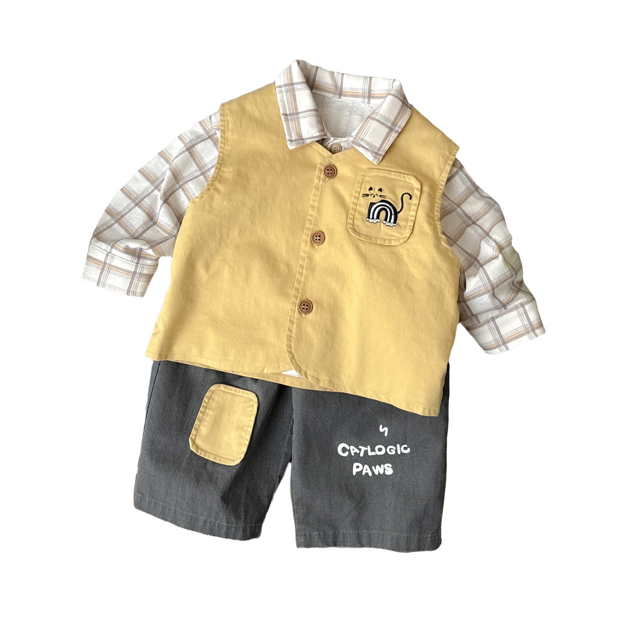 Cute Outfit Set for Baby Boys Pants Three-Piece Suit