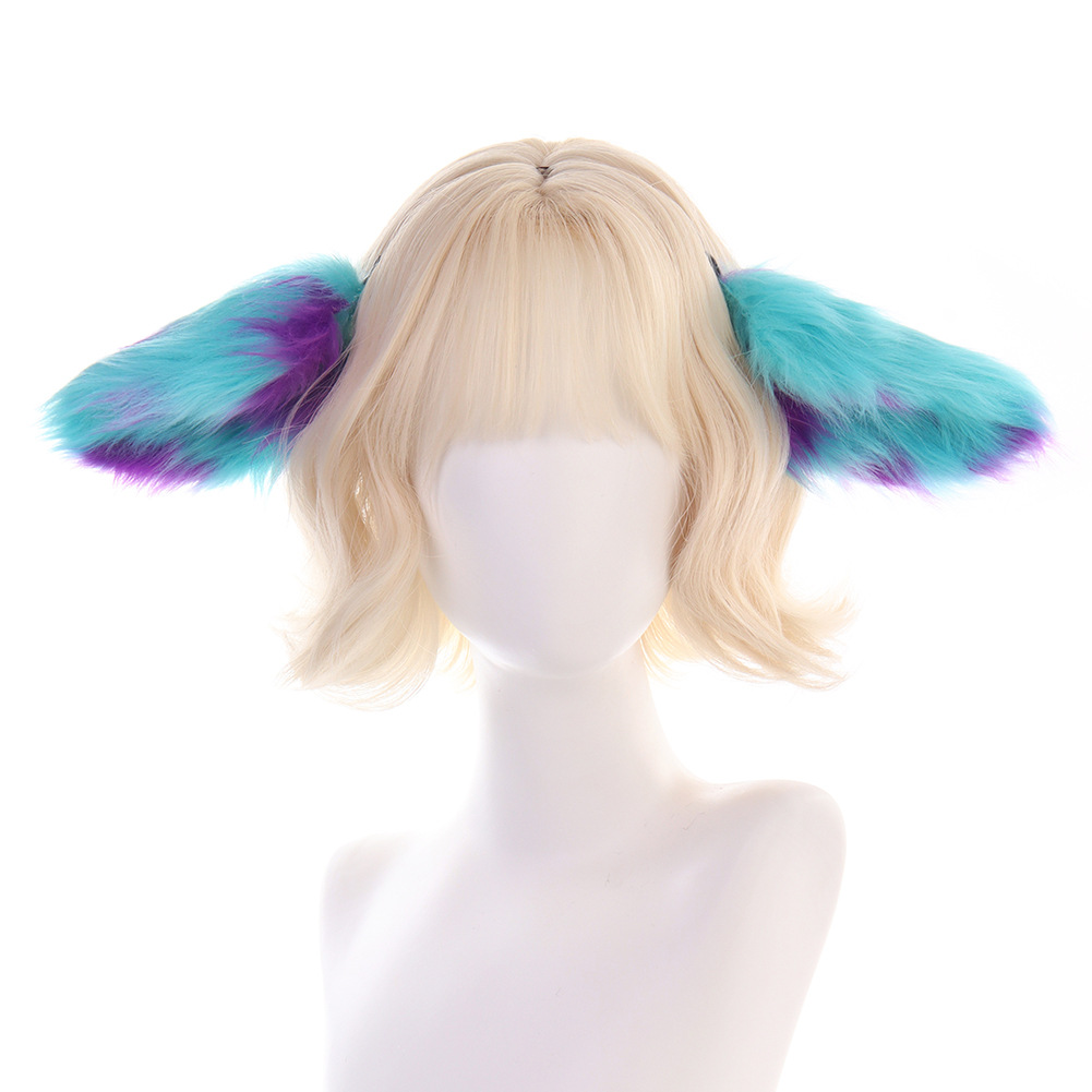 Faux Fur Sheep Cosplay Animal Ears Headband, Irregular Polka Dot Ear Hair Accessory, Halloween