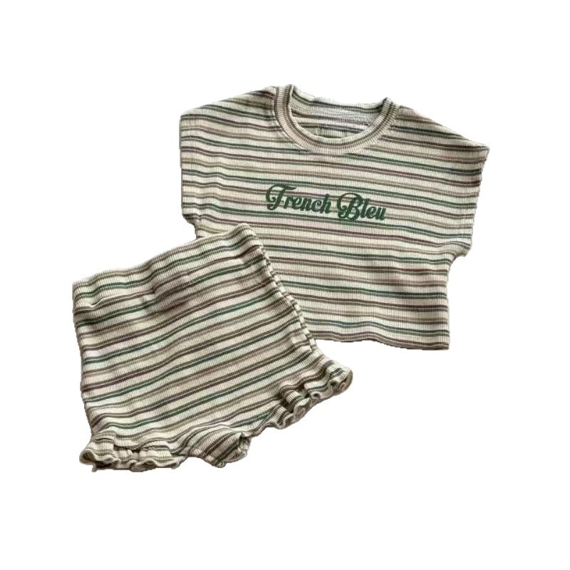 Striped short sleeved suit