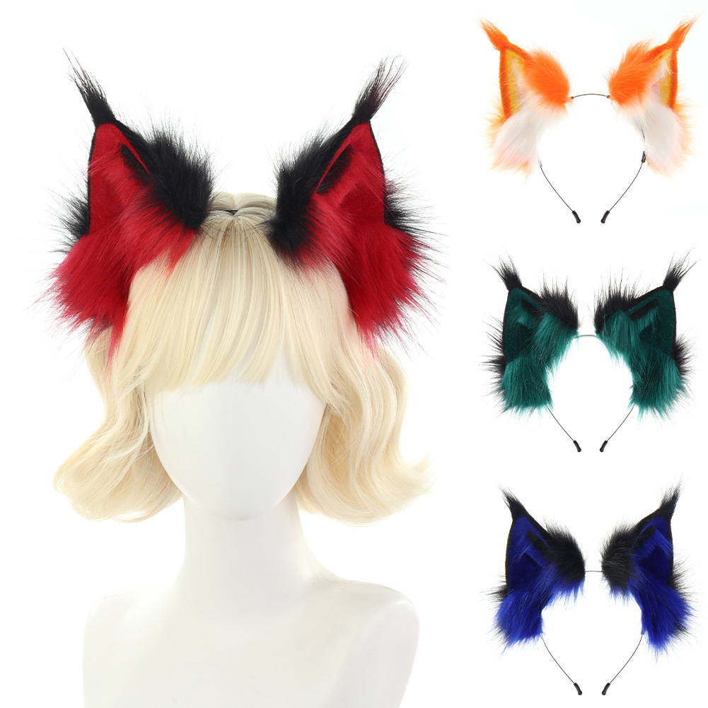 Handmade Realistic Lynx Ears Halloween Plush Headband Cosplay Hair Accessory Wildcat Ear Hair