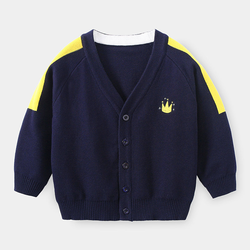 Knitted Cardigan with Embroidery for Boys Children's Outerwear
