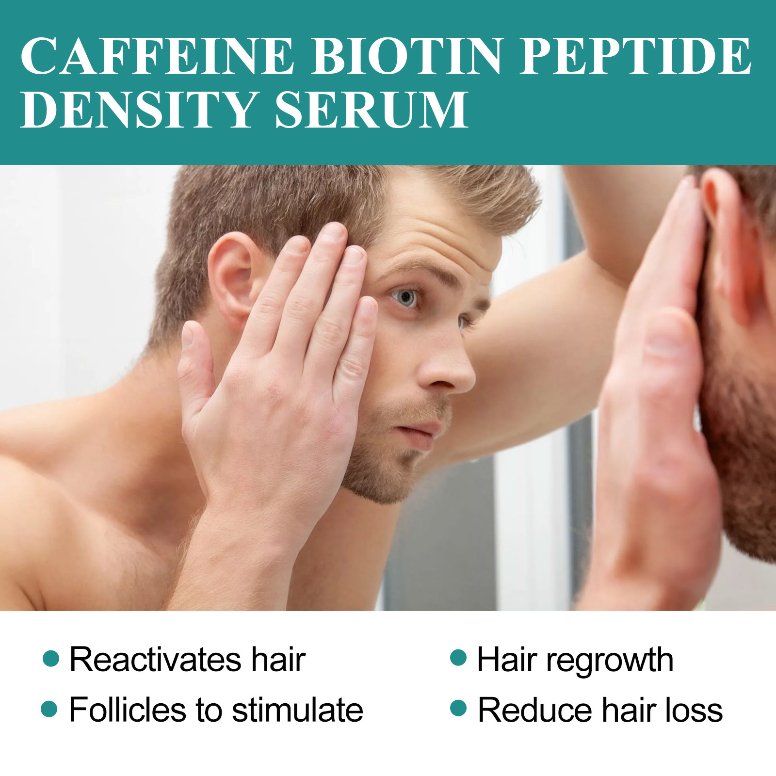 Caffeine biotin peptide density serum promotional image