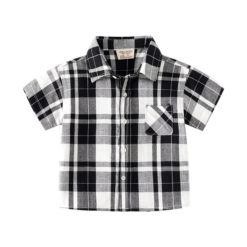 Short Sleeve Shirt for Boys with Flip Collar, Breathable and Cool Summer Shirt for Kids